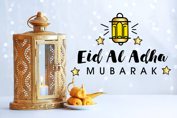 Tarjeta de felicitación para Eid al-Adha (Fiesta del Sacrificio) - Foto, imagen