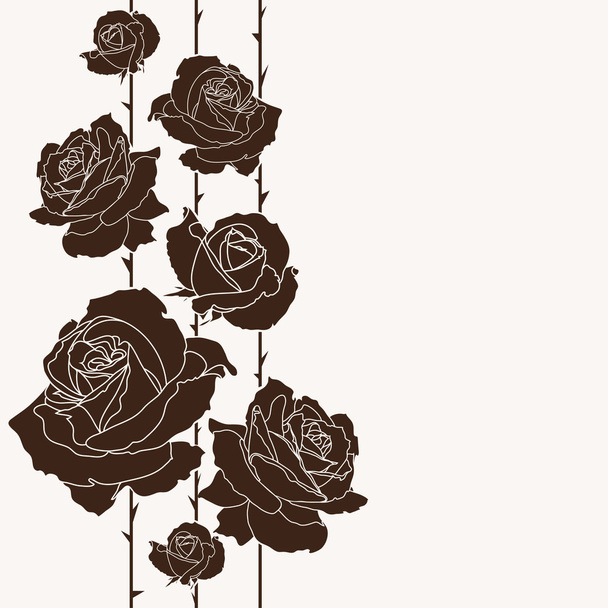 Ramo de rosas, fondo sin costuras, diseño floral
 - Vector, imagen