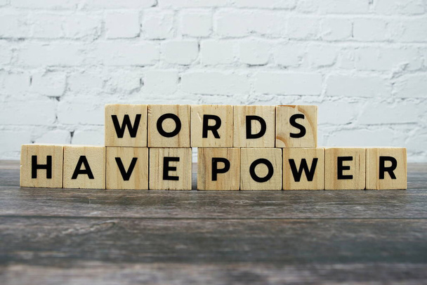 Words Have Power word alphabet letters on wooden background - Fotografie, Obrázek
