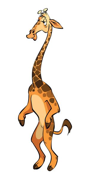 Cute giraffe cartoon character isolated on white background - Vector, Image