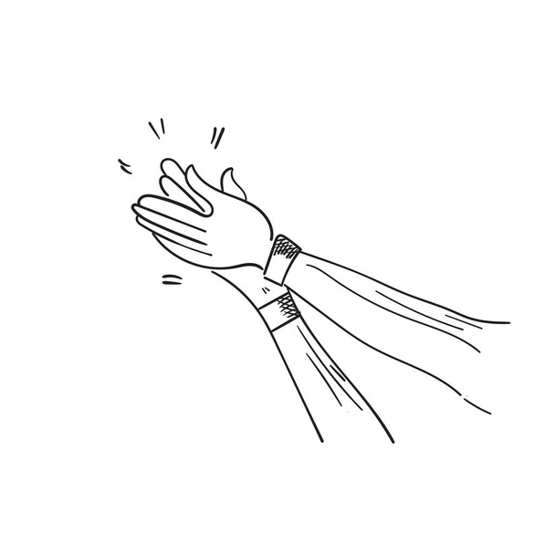 Ручной рисунок аплодисментов, рукопожатия аплодисментами Жест Овация с рисунком в стиле каракулей - Фото, изображение