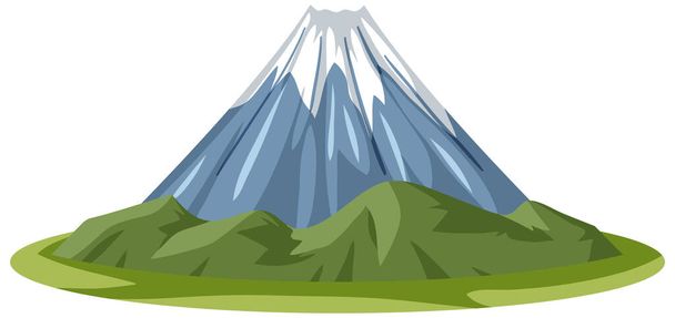 Гора Фудзи в мультяшном стиле изолирована на белом фоне - Вектор,изображение