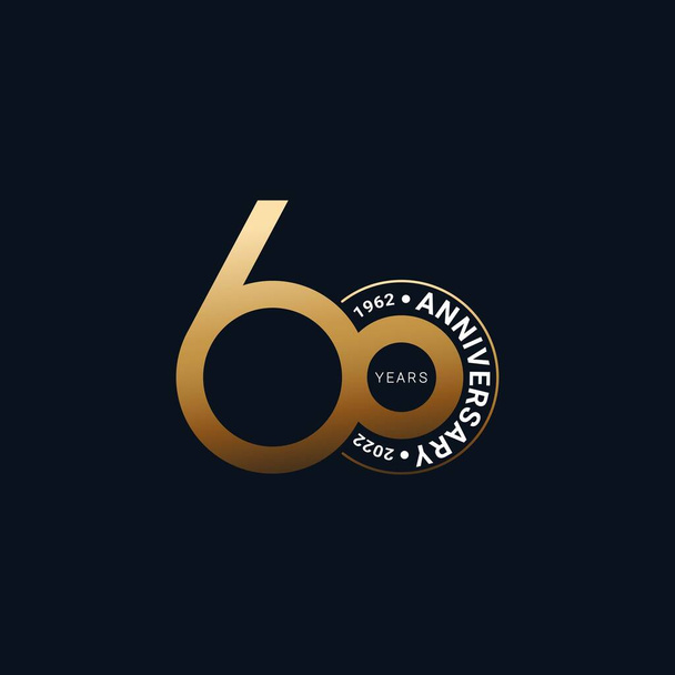 Modelo de emblemas de aniversário conjunto design com estilo de número de ouro - Vetor, Imagem