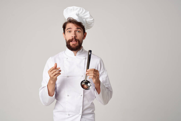 chef masculino degustación comida cocina trabajo profesional - Foto, imagen