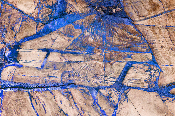 Μπλε χρυσό μάρμαρο υφή μαρμάρου αφηρημένο μοτίβο φόντου με υψηλή ανάλυση - Φωτογραφία, εικόνα