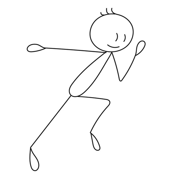 Strichfigur eines laufenden Mannes, isoliert, Vektor - Vektor, Bild