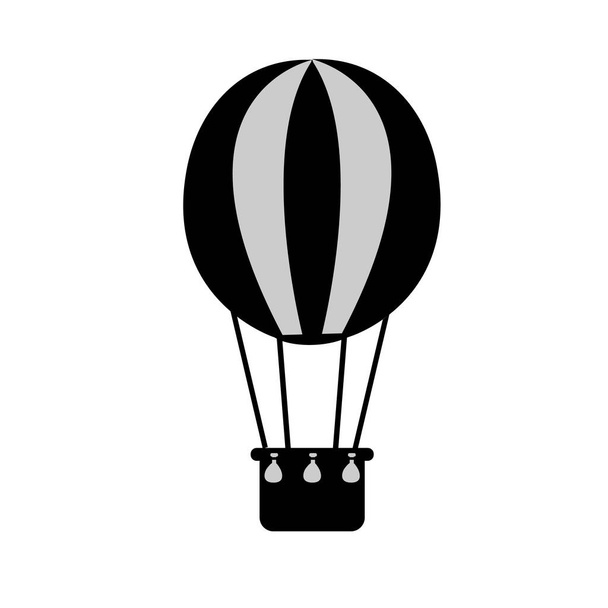 значок повітряної кулі на білому тлі. знак аеростата. повітряний транспорт для символу подорожі. плоский стиль
. - Вектор, зображення