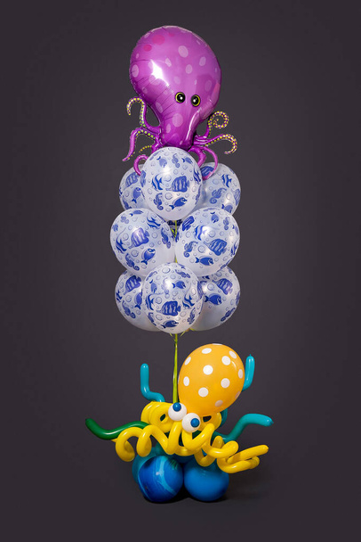 гелієві кульки вечірка великий морський коник восьминіг крокейн
 - Фото, зображення
