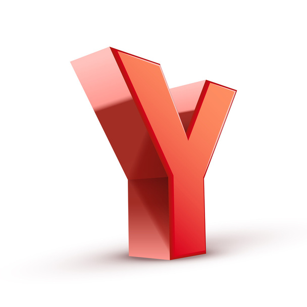 3d red letter Y - Vektor, Bild