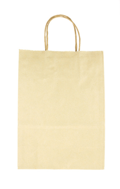 brown paper bag front view isolated on white background - Photo, Image