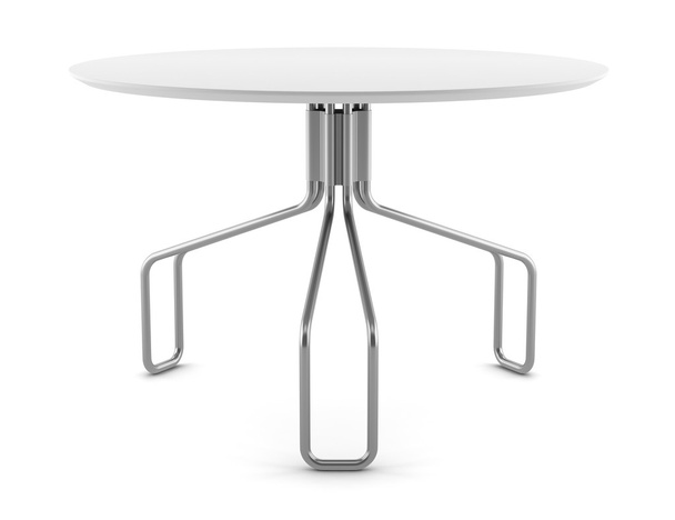 Table ronde moderne isolée sur fond blanc
 - Photo, image