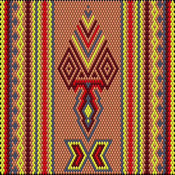  A traditional ornament of peoples and countries of Latin America in which rich colors attract attention and wealth. Women's woven carpets with ornament embroidered on fabrics for dresses. Embroideries - Vector, Image