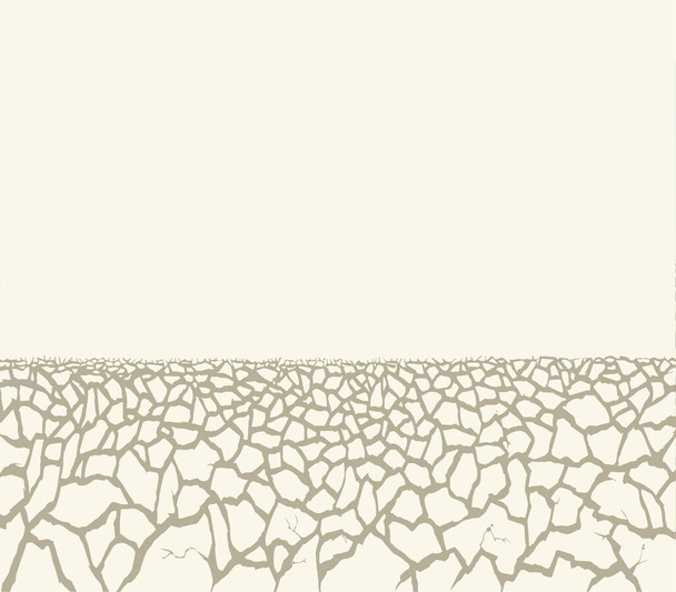 Régi Death Lake csatorna hasadék hasadék panoráma. Élénk barna színű vintage kézzel rajzolt veszély meddő kő fal jel ikon szimbólum design. Grunge retro line art skicc stílus. Kék nap ég szöveges hely nézet - Vektor, kép