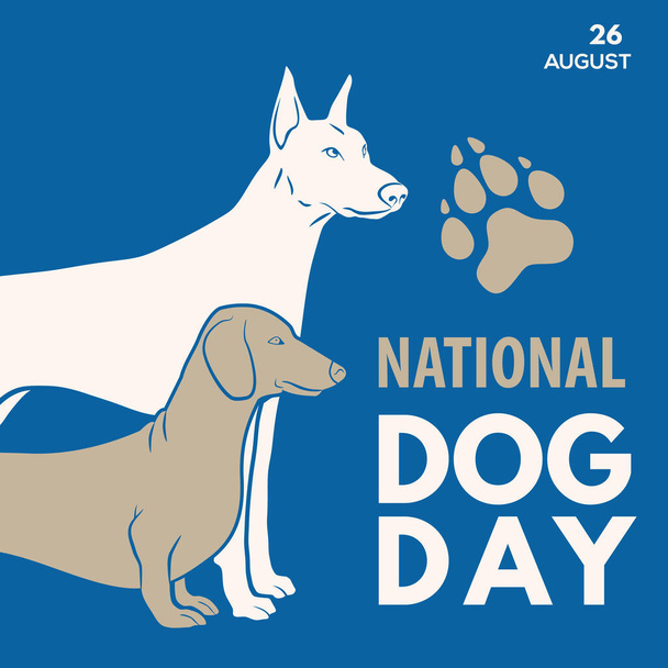 Modello di poster o banner per la Giornata nazionale del cane - Vettoriali, immagini
