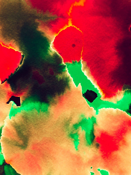 Crimson Red Stylized Japanese Watercolor Mountains. Mountain Illustration. Fun Himalayas. Watercolour Korea Print. Asian Hiking Rocky Background. Contemporary Geometric Sketch. - Photo, Image