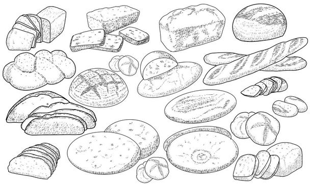 A set of bakery products - Vector, imagen
