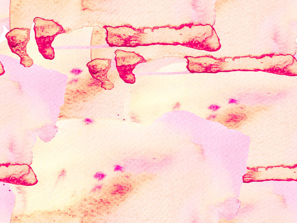 Psychedelic Paper. Motif sans couture aquarelle. Texture abstraite Contexte. Illustration de texture vintage. Conception géométrique de tissu aquarelle. Tuile fluide sans soudure. Magenta et rose - Photo, image