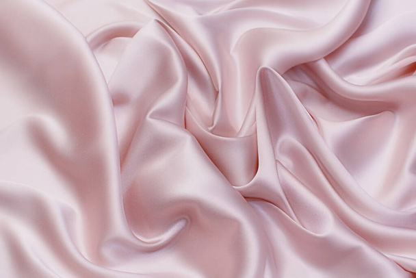 Silk fabric, satin. Color red (pink, fuchsia). Texture, background, pattern. - Fotografie, Obrázek