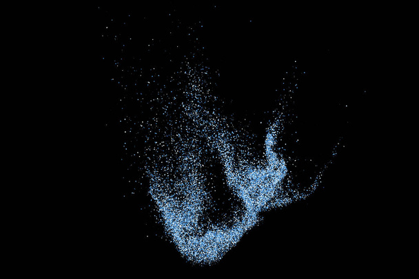 Abstract splashes of water on black background. Frozen motion of round particles. Rain, snow overlay texture. Vector Illustration, Eps 10. - Vektör, Görsel