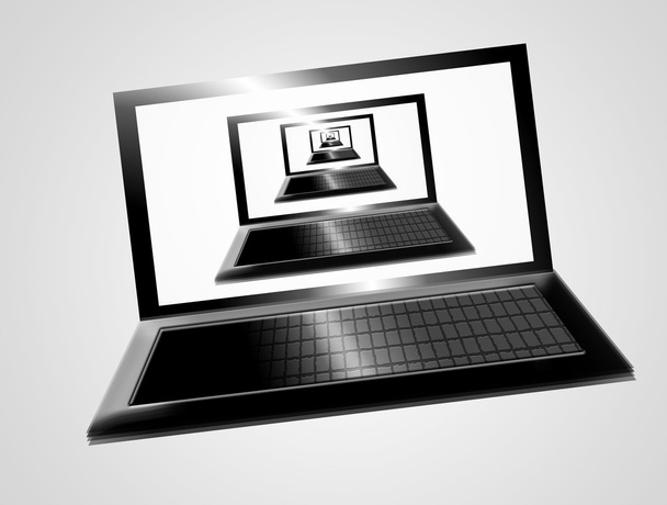 Back laptops one inside another. Computer illustration - Photo, Image