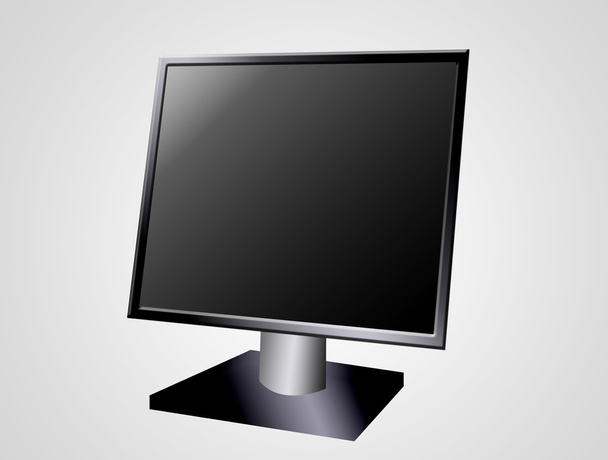 Screen of computer on white and grey background. Illustration - Foto, Imagem