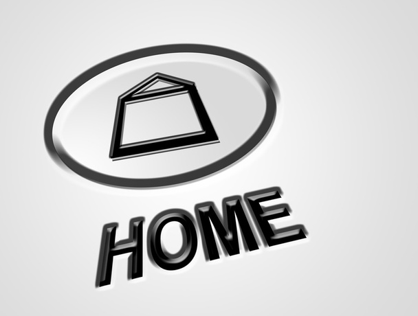 Home button on white background with text - Foto, Bild