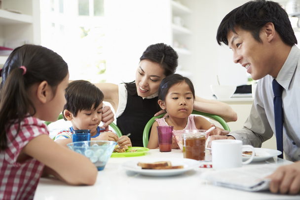 Asian Family Having Breakfast - Photo, Image