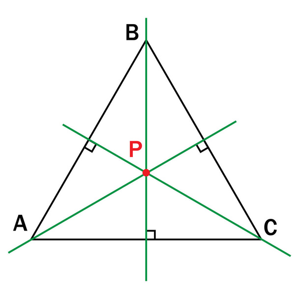 circumcenter of a triangle on white background - ベクター画像