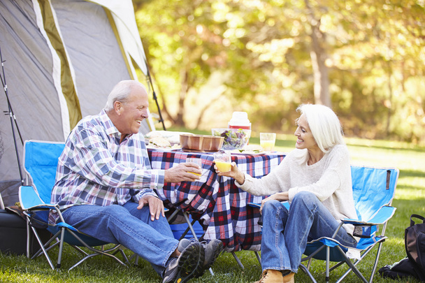 Senior Couple Enjoying Camping Holiday - Photo, Image