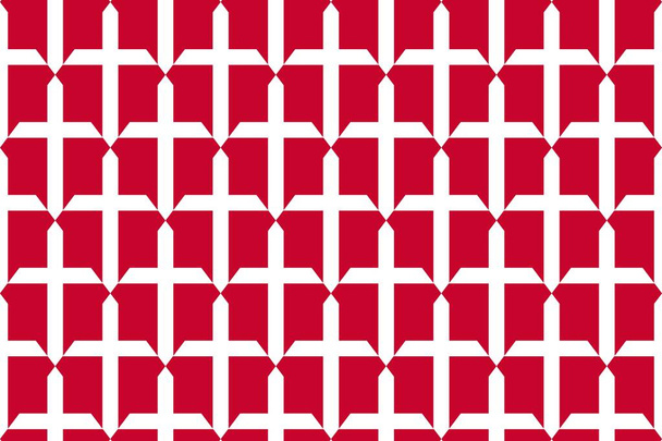 Eenvoudig geometrisch patroon in de kleuren van de nationale vlag van Denemarken - Foto, afbeelding