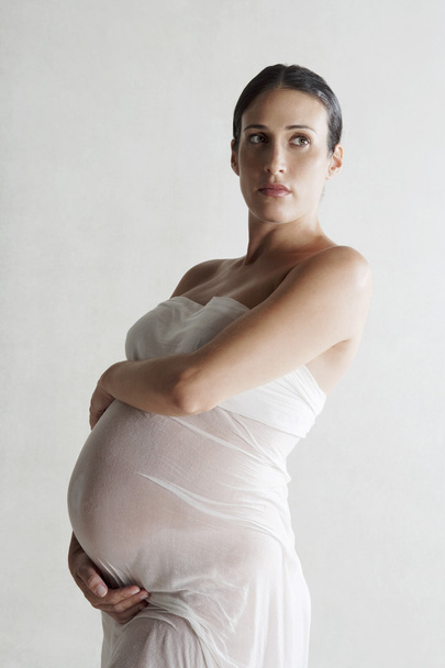 vonzó terhes nő - Fotó, kép