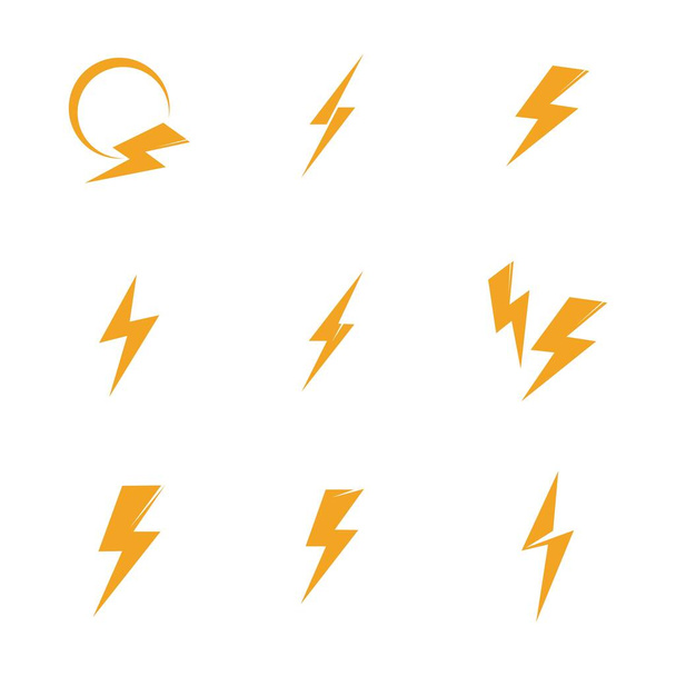 Lightning parafuso ícone logotipo conjunto criativo vetor ilustração - Vetor, Imagem