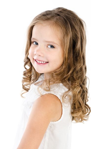 Cute smiling little girl isolated - Photo, image