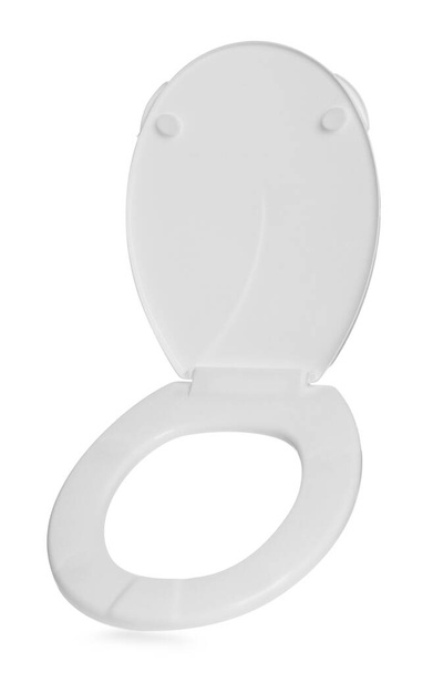 New plastic toilet seat isolated on white - Photo, image