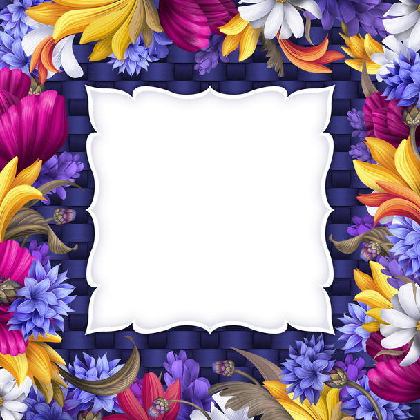 Square ornate vintage floral frame - Фото, зображення