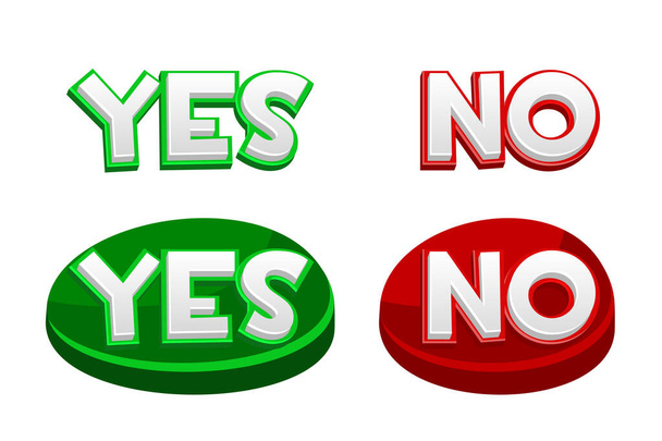 Ja oder nein Tasten, Symbole für UI-Spiele. - Vektor, Bild