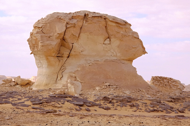 vítr a slunce modelovat sochy vápenců v bílé poušti, egypt - Fotografie, Obrázek