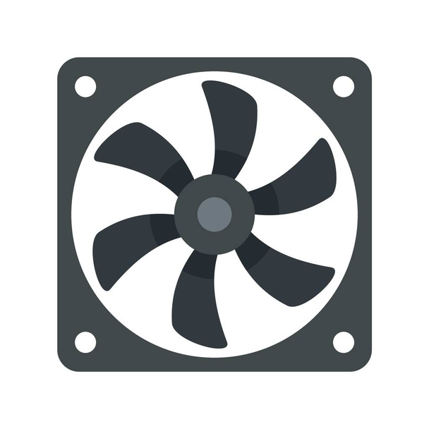 Pc system fan icon flat isolated vector - Vetor, Imagem