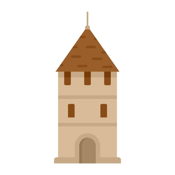 Swiss tower icon flat isolated vector - Vetor, Imagem