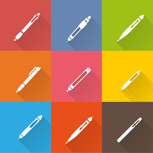 Herramientas de escritura iconos conjunto
 - Vector, Imagen