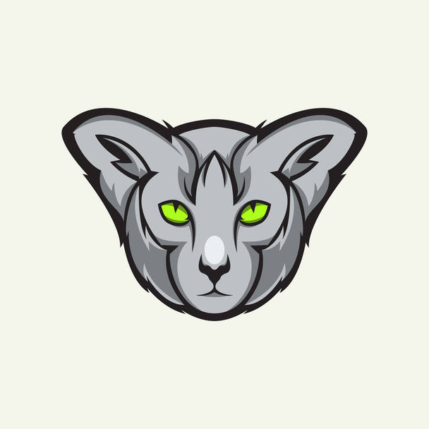 Cat head vector illustration mascot with piercing gaze - ベクター画像