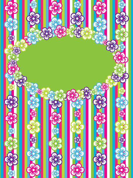 Greeting card with flower pattern - Vettoriali, immagini