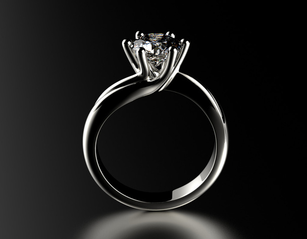 Golden Engagement Ring - Photo, Image