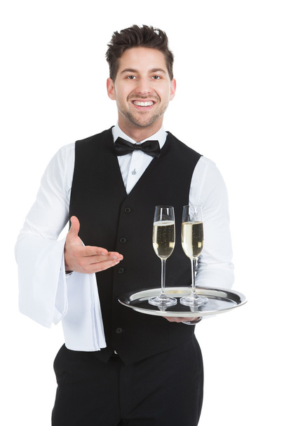 Waiter Carrying Champagne - Foto, Imagen