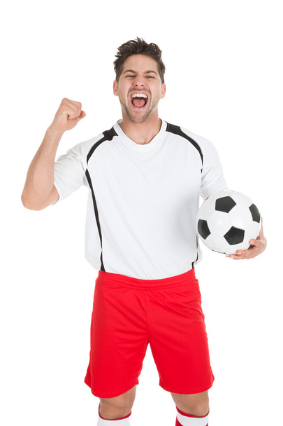 Soccer Player Holding ball - Foto, Imagem