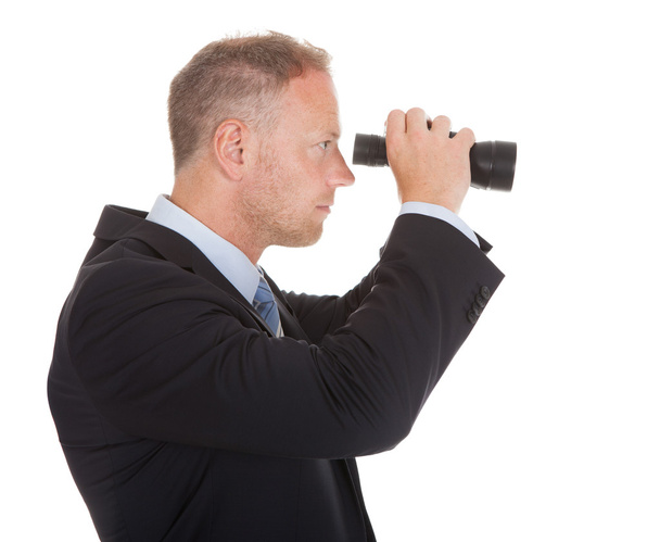 Businessman Looking Through Binoculars - Φωτογραφία, εικόνα