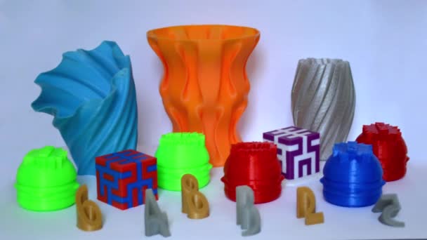 3D model printed model on 3d printer from hot molten plastic. - Footage, Video