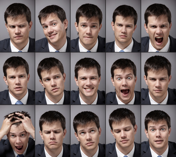 イメージ ビジネス スーツの感情的な男 - 写真・画像