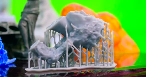 3D model printed on stereolithography 3D printer. - Footage, Video