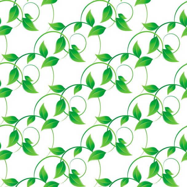 green leaves seamless background - Vettoriali, immagini